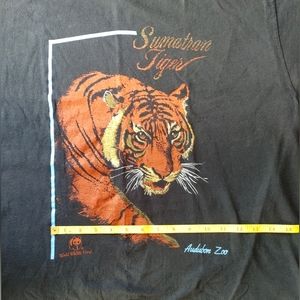 Vintage 90s Tiger Tshirt Single Stitch Mens Size XL Jostens World Wildlife Black
